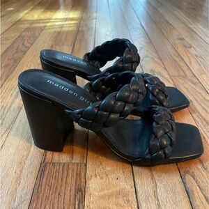 Madden Girl Black Braided Block Heels women’s 9
